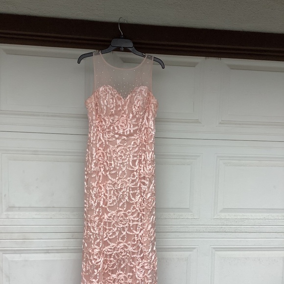 Elegant blush ribbon design gown. - Picture 1 of 2